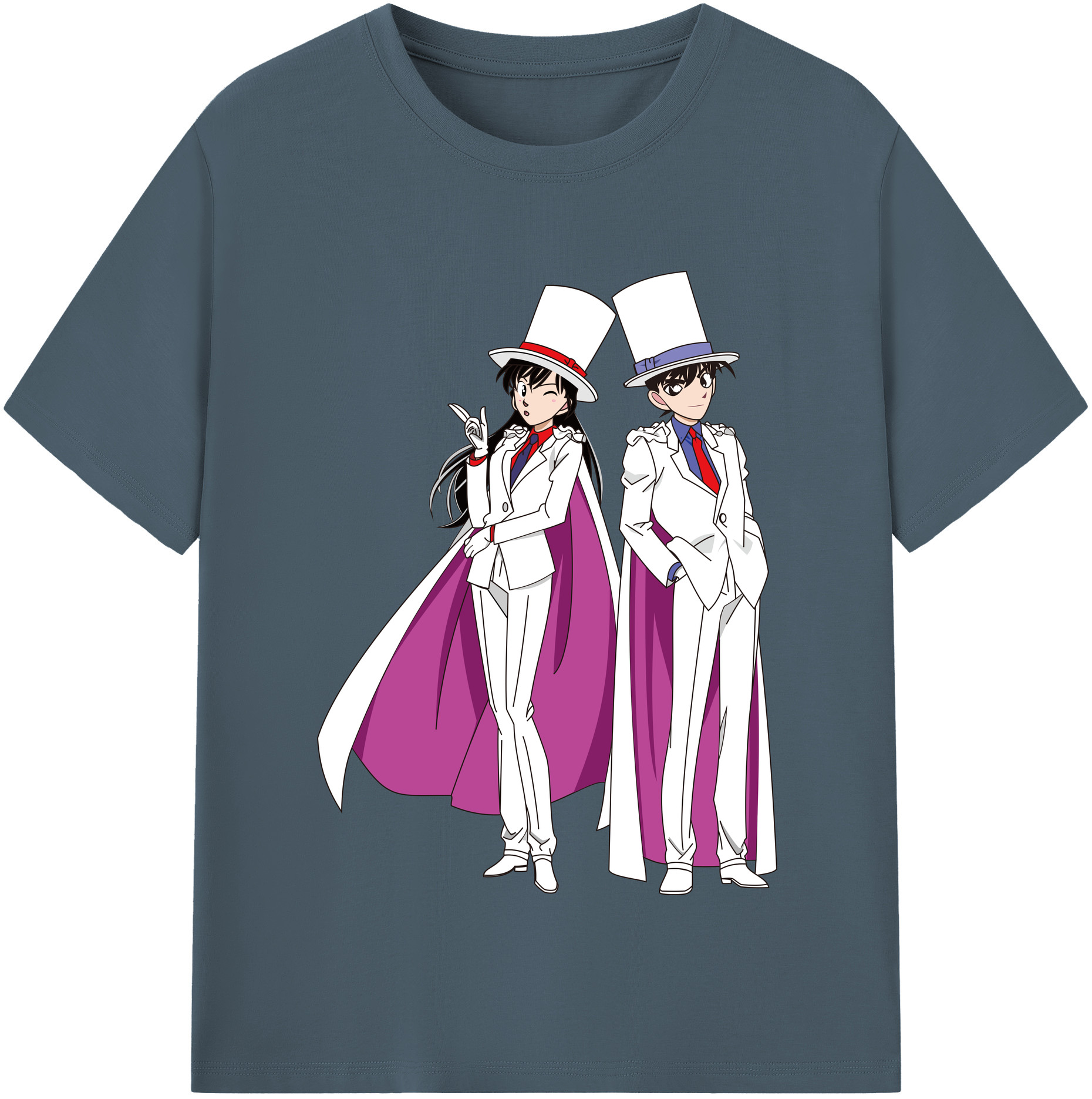 （画像用） 名探偵コナン くろば かいと Detective Conan Kuroba Kaito 綿100％半袖Tシャツ（フロントプリント）